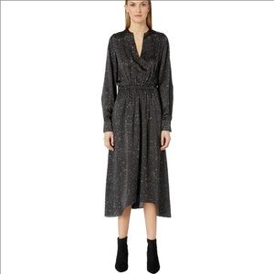 Vince constellation print midi long sleeve dress